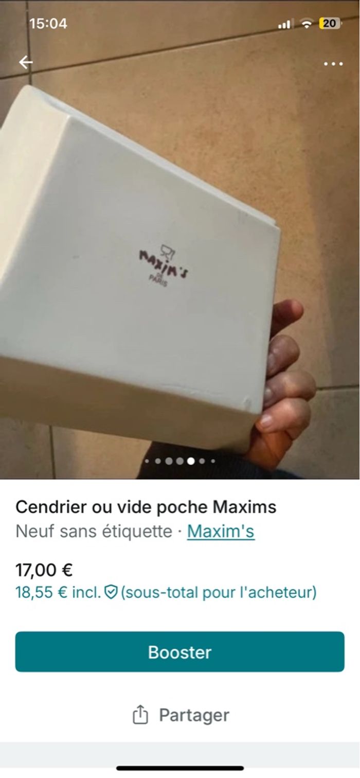 Cendrier vide poche Maxims - photo numéro 2