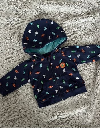 Sweat à capuche zippée 3mois fusée