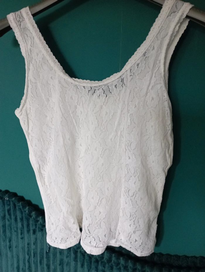 Débardeur dentelle coton blanc - photo numéro 2