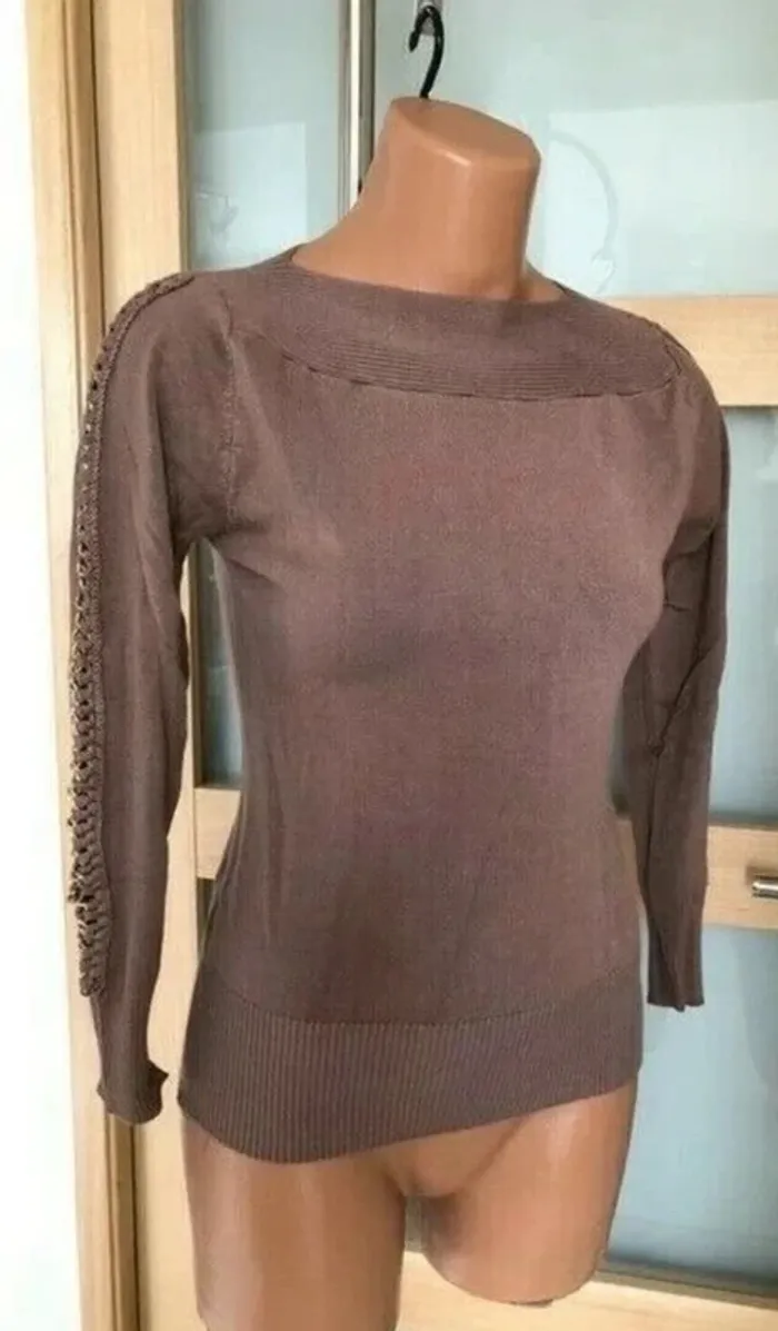 Beau pull marron beige T: 36/38