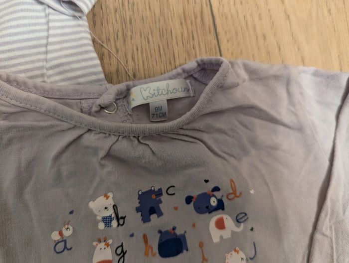 Lot de 2 t-shirt manches longues 9 mois - photo numéro 4