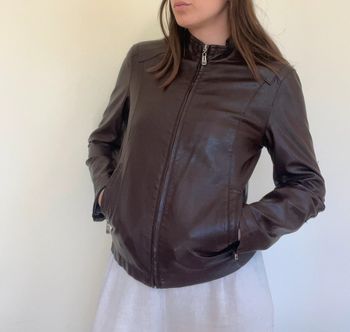 Veste blouson simili cuir style biker/ aviateur