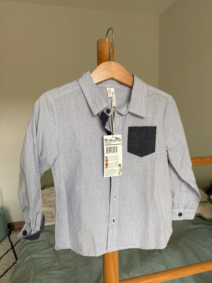 Chemise bleu orchestra manches longues 3 ans