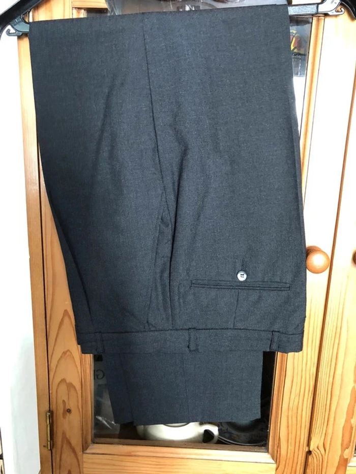 Costume gris Hiver Pantalon Veste Laine Neuf taille L - photo numéro 3