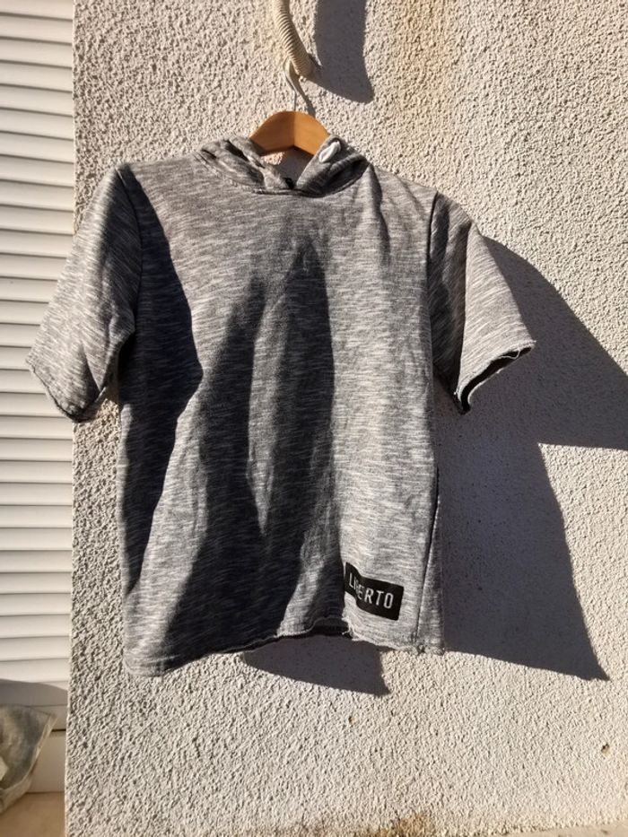 Sweat gris manches courtes liberto