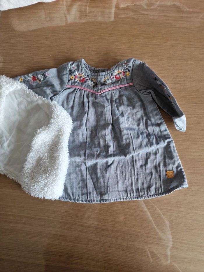 Robe et gilet sucre d'orge 1 mois 54cm