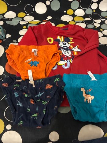 Pull Disney 12/24 mois + 3 slips 2 /3 ans