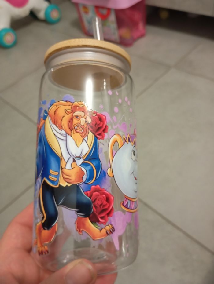 Can glass en plastique l a beile et la bete - photo numéro 2