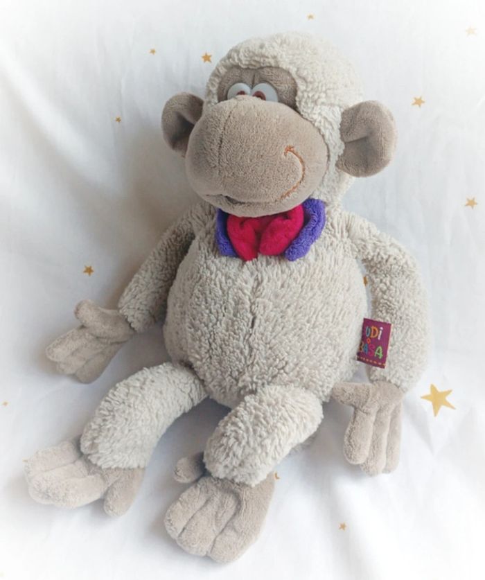 Doudou peluche plush Teddy singe chimpanzé monkey nœud papillon budi basa budibasa