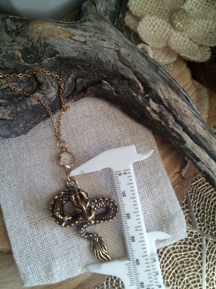 Collier dragon de feu et connecteur en cristal de quartz - photo numéro 2