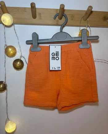 Short orange gaz de coton gemo