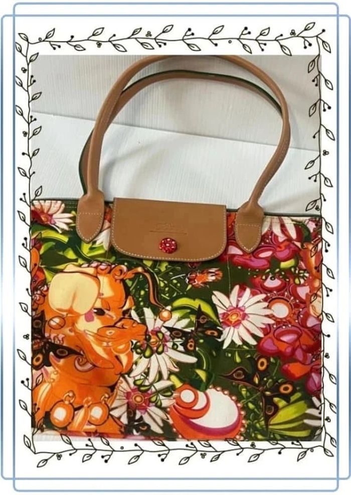 Sac Longchamp Modèle Garden Foo En toile de coton - photo numéro 2