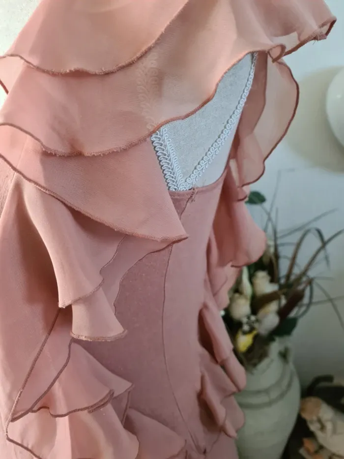 Blouse marron volanté H & M Taille S - photo numéro 3