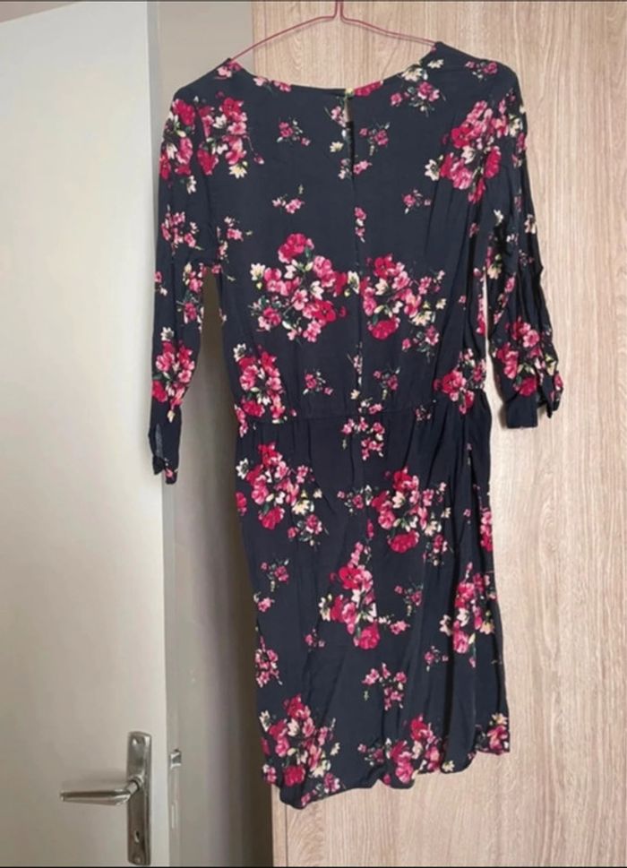 Robe légère marine fleuris rose - photo numéro 4