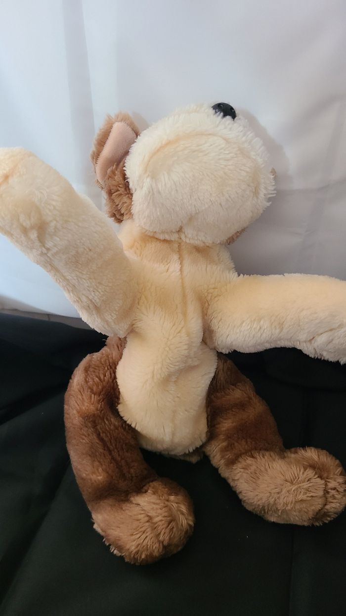 peluche chien bulldog marron blanc allongé billes menal - photo numéro 6