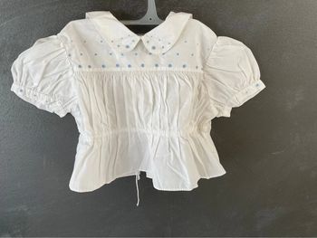 Chemisier bleu et blanc