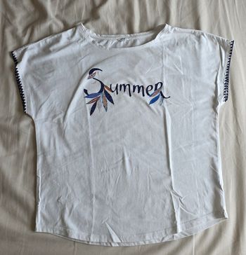 Etam T-shirt Coton Blanc État Très Bon S