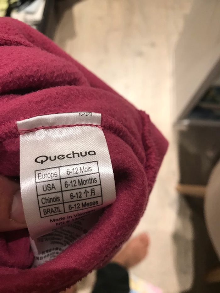 Bonnet cache oreille en polaire taille 6-12 mois - photo numéro 4