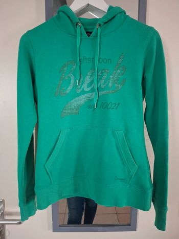 Pull à capuche vert émeraude - printemps/été - taille M/L