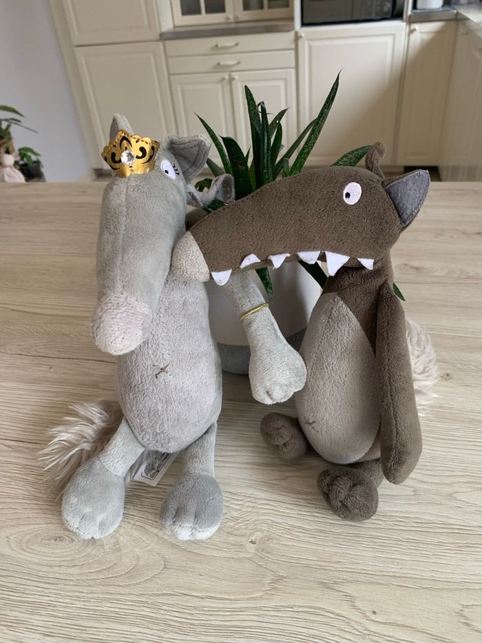 Peluches Loup et louve  Auzou gris