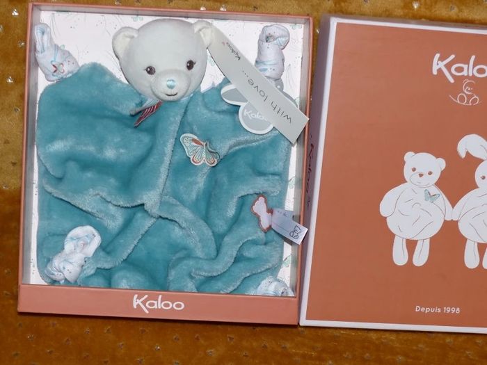 Doudou ours plat vert Kaloo plume 🐻Neuf - photo numéro 2