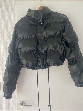 Doudoune noir simili cuir