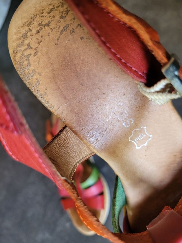 Sandales compensées semelle en cuir 39 - photo numéro 7
