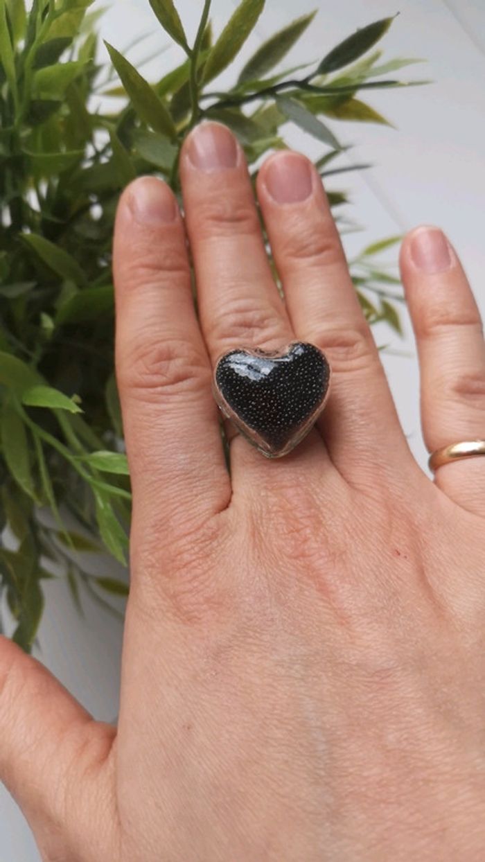 Bague microbilles cœur