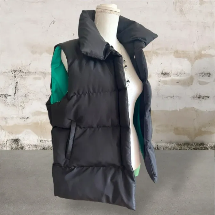 Veste sans manches doudoune noire et verte neuve taille L (40/42)