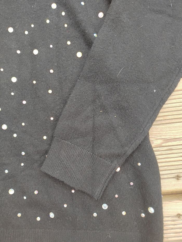 Pull noir avec strass imitation cachemire – Taille 3 – Neuf sans étiquette - photo numéro 2