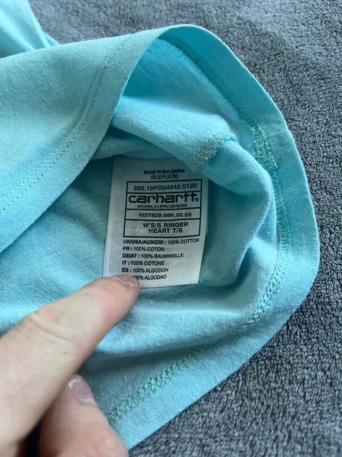 T-shirt Carhartt WIP ringer logo – Vert menthe – Taille S - photo numéro 4