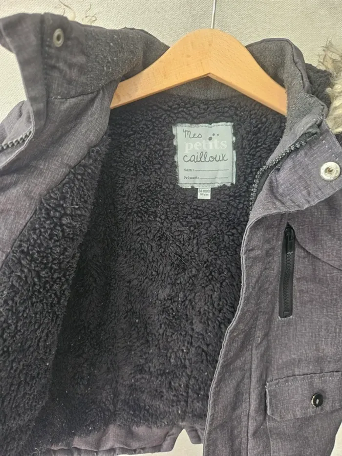 Parka gris 36 mois mes petits cailloux - photo numéro 4