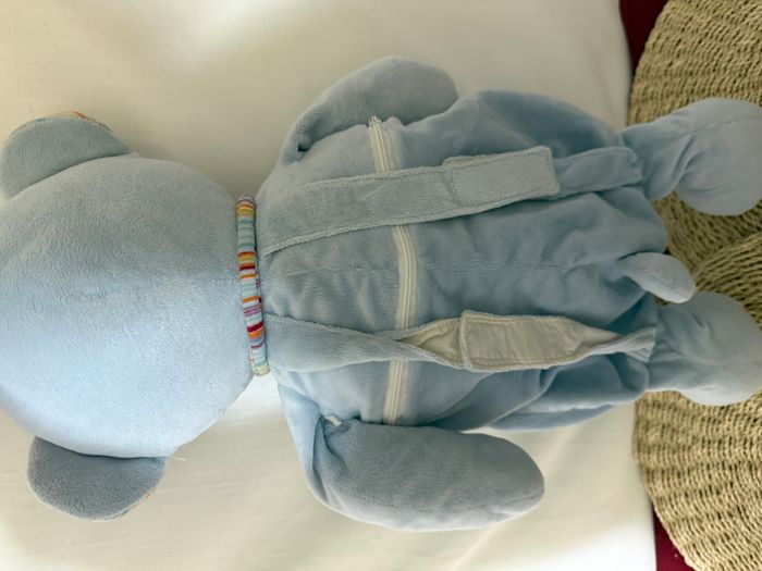 Peluche ours bleu range pyjama Babysun sac à dos - photo numéro 3