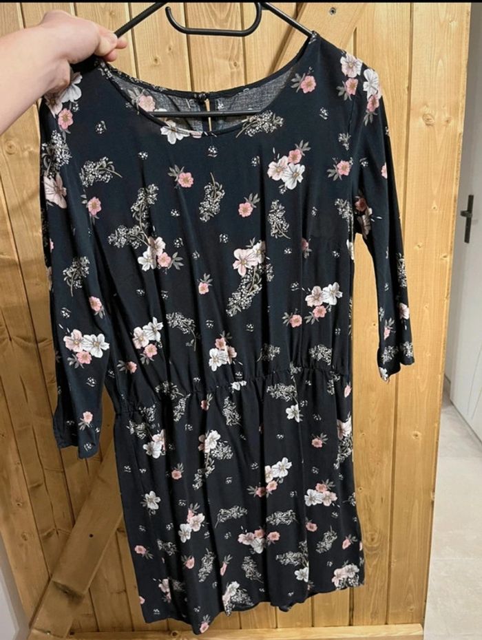 Robe "H&M" noire - motif fleurs