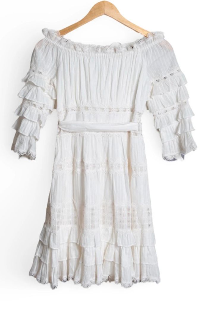 Robe blanche broderie anglaise et dentelle bohème Zimmermann Taille 36 - photo numéro 11