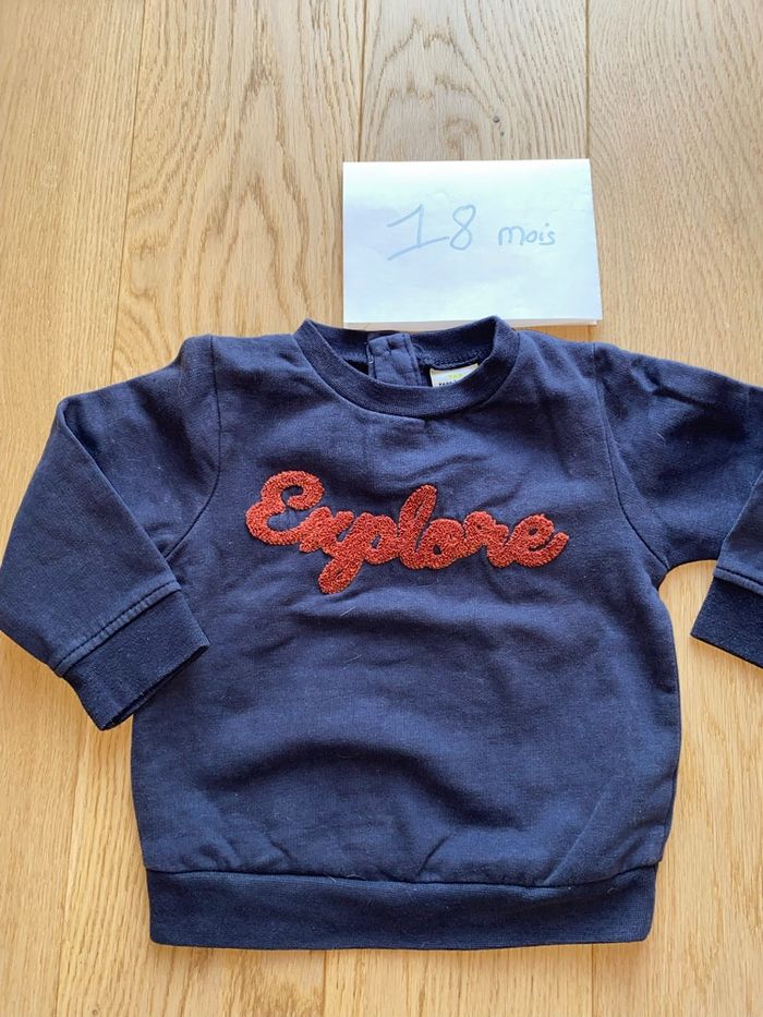 Sweat marine « Explore » – Tape à l’Œil – 18 mois