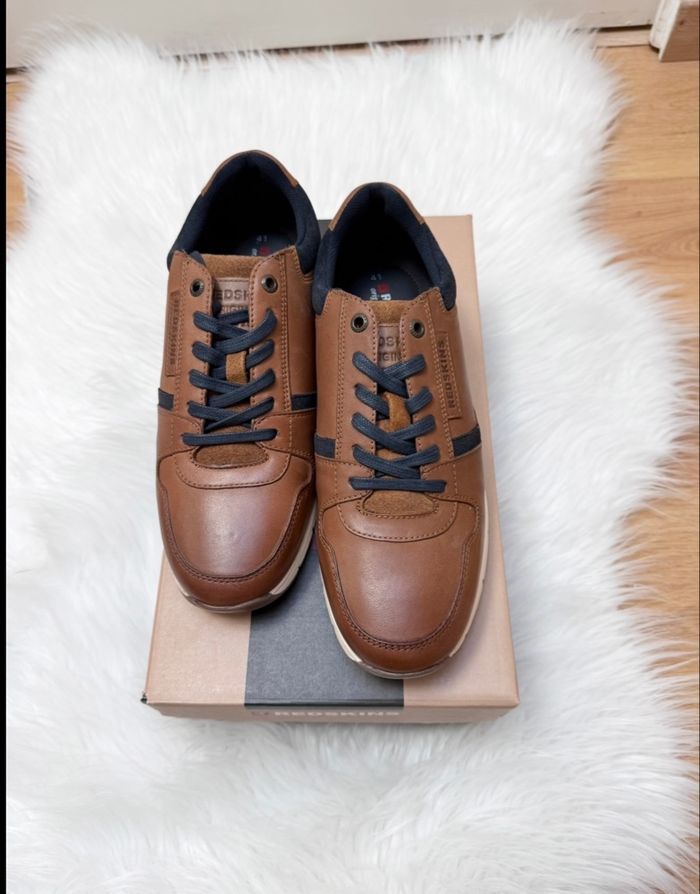 Baskets Redskins cuir – Taille 41 – marron  / camel – Neuf avec boîte - photo numéro 3