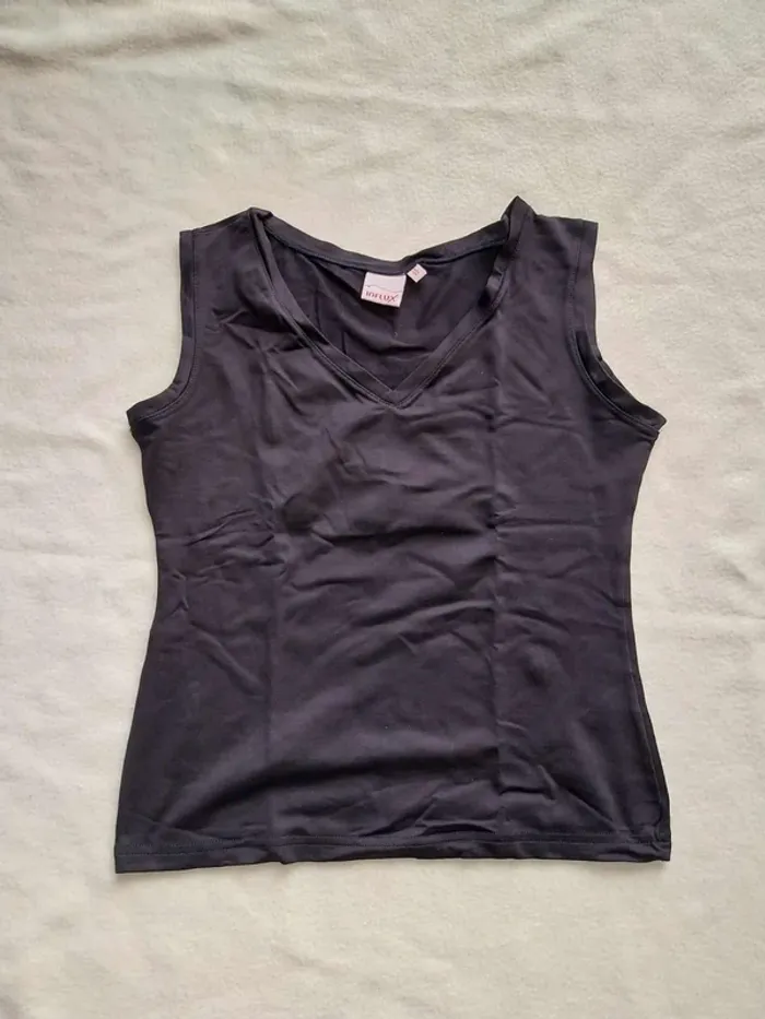 Haut noir tissu maillot bain T38 - photo numéro 2