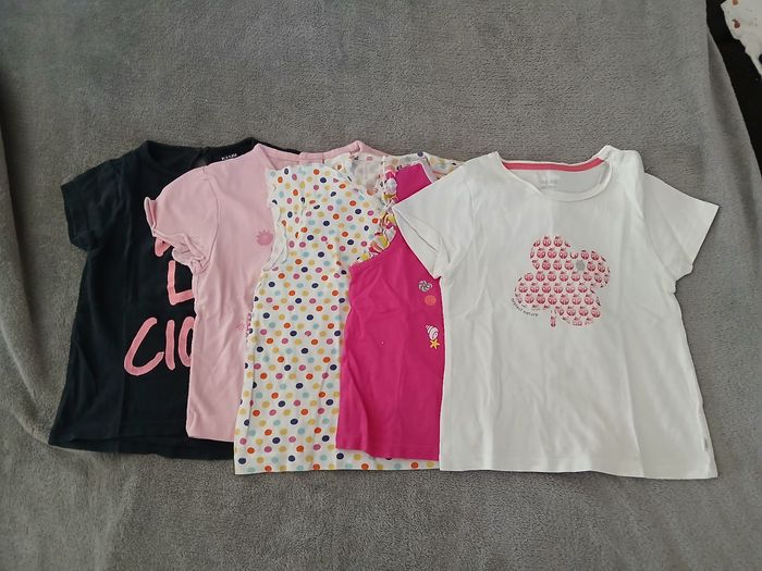 Lot de 5 t-shirts manches courtes 18 mois fille
