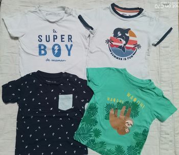 Gemo lot 4 hauts t shirts manches courtes 18 mois