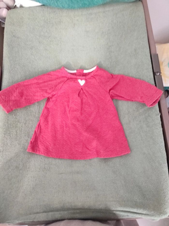Robe framboise bébé fille 3 mois Obaïbi très bon état