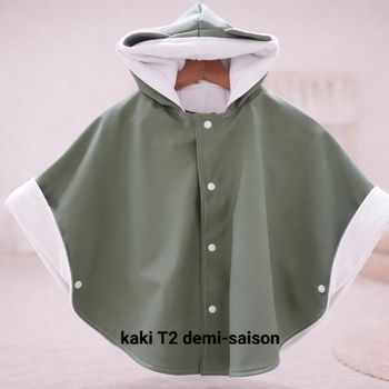 Poncho mixte 1/2 saison kaki T2