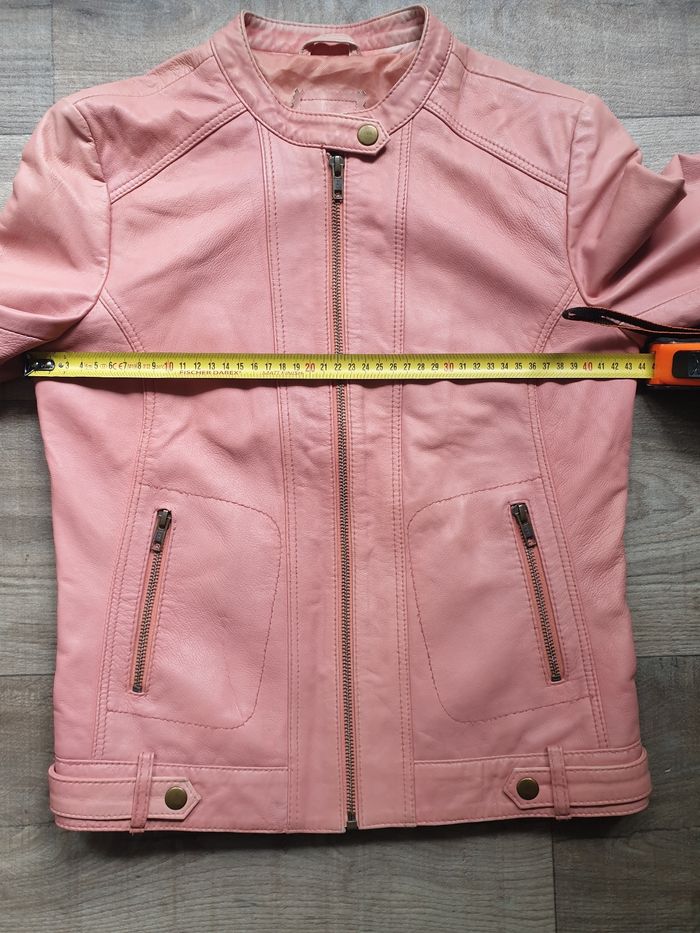 Veste en cuir rose Naf Naf 36 - photo numéro 9
