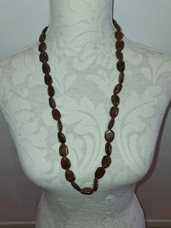 Collier perles marron vintage