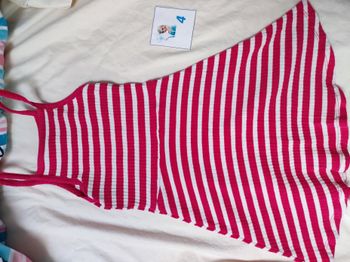 Robe lignée rose et blanc