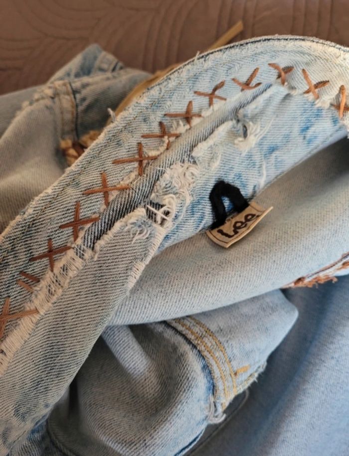 Blouson lee vintage customisé taille L - photo numéro 3