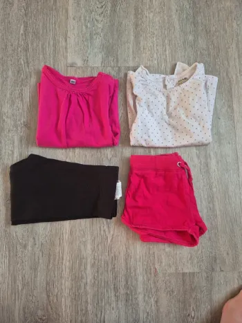 Short, legging, tee shirt rose