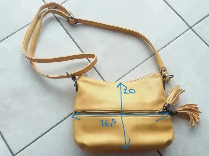 Petit sac à bandoulière ton moutarde. - photo numéro 6