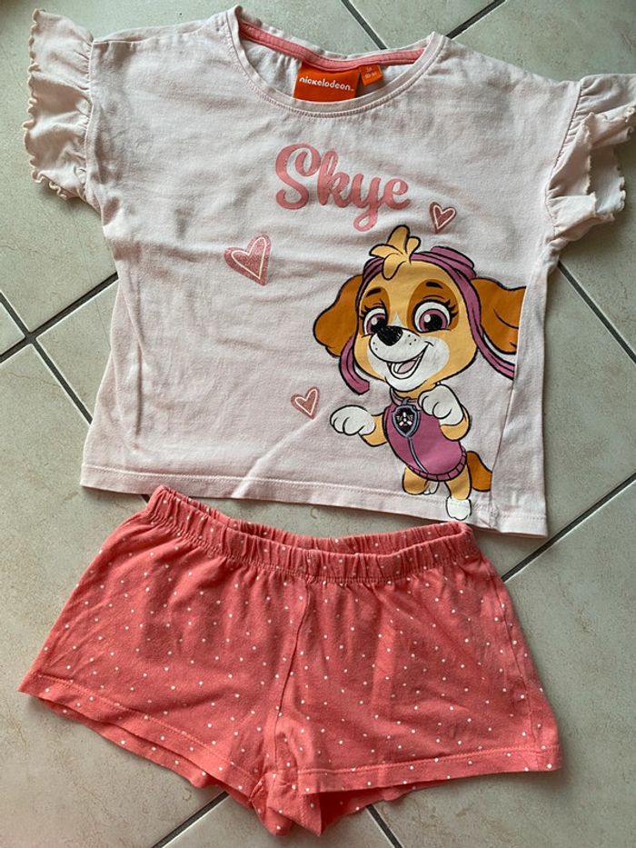Pyjama short fille Pat Patrouille 3 ans