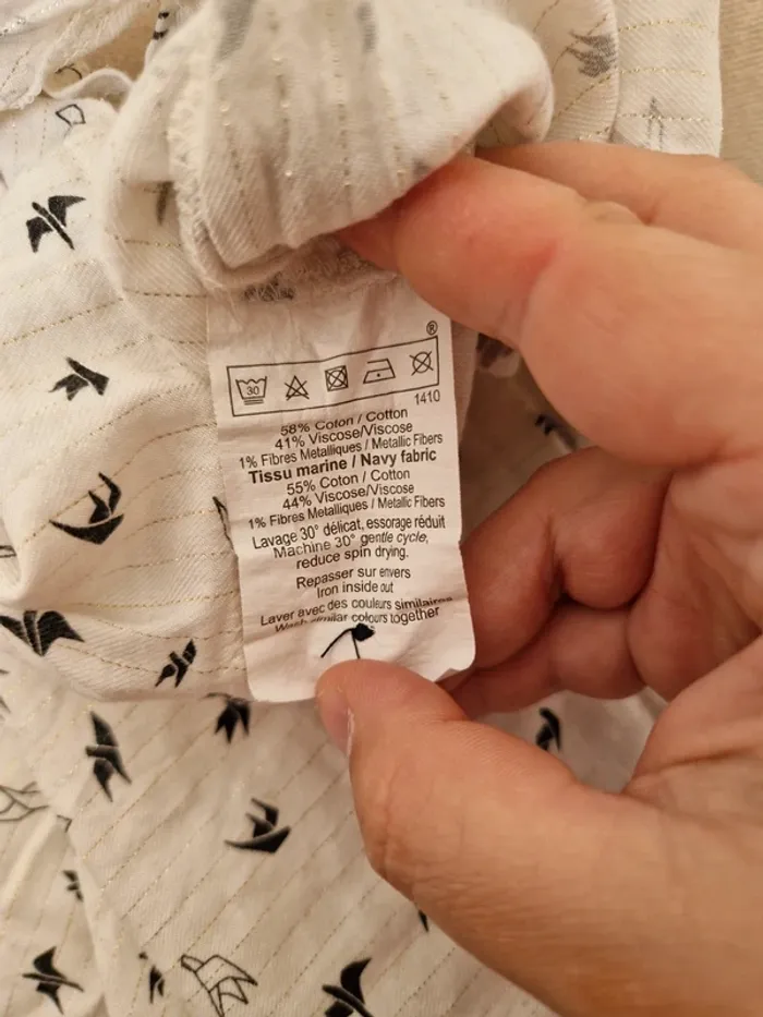 Blouse terre de marins oiseaux taille 44 - photo numéro 8